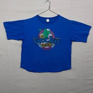 Vintage Gecko Beer Hawaiian‎ Lager T Shirt Etchings Brewery Paper Thin Size L